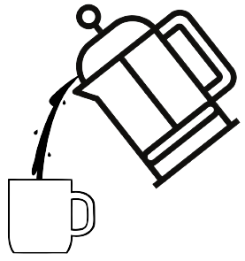 Kaffe kande hælder kaffe i krus